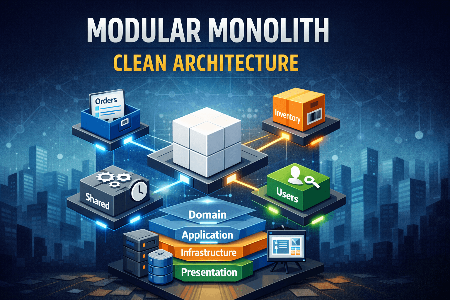 Modular Monolith with Clean Architecture.
